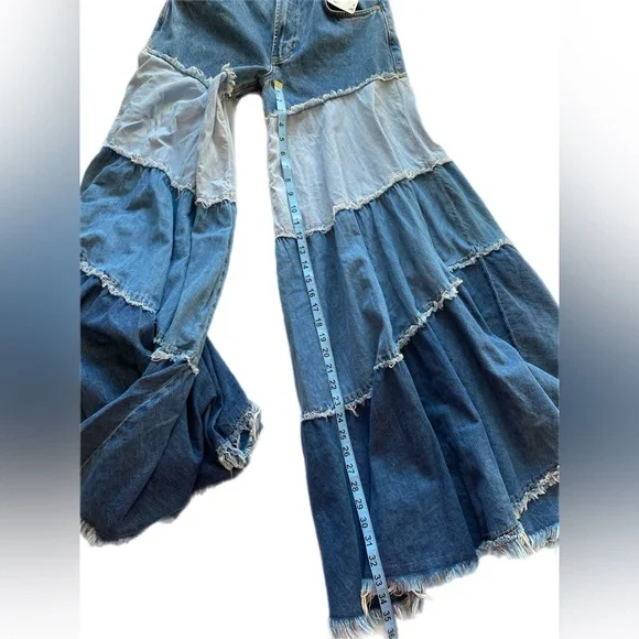 We The Free Dreamscape Tiered Denim Wide Leg size 25 NWT - Picture 7 of 14